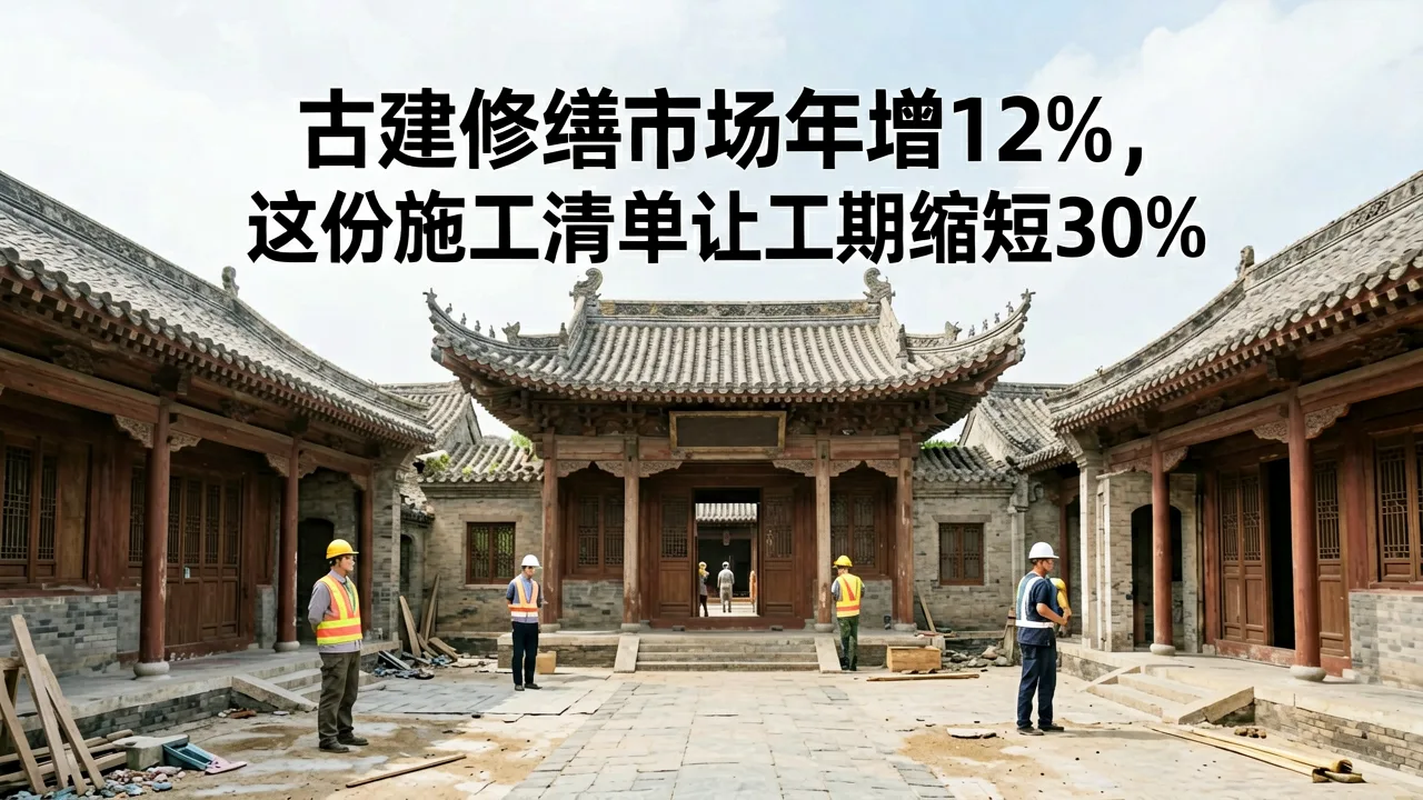 古建修缮市场年增12%，这份施工清单让工期缩短30%